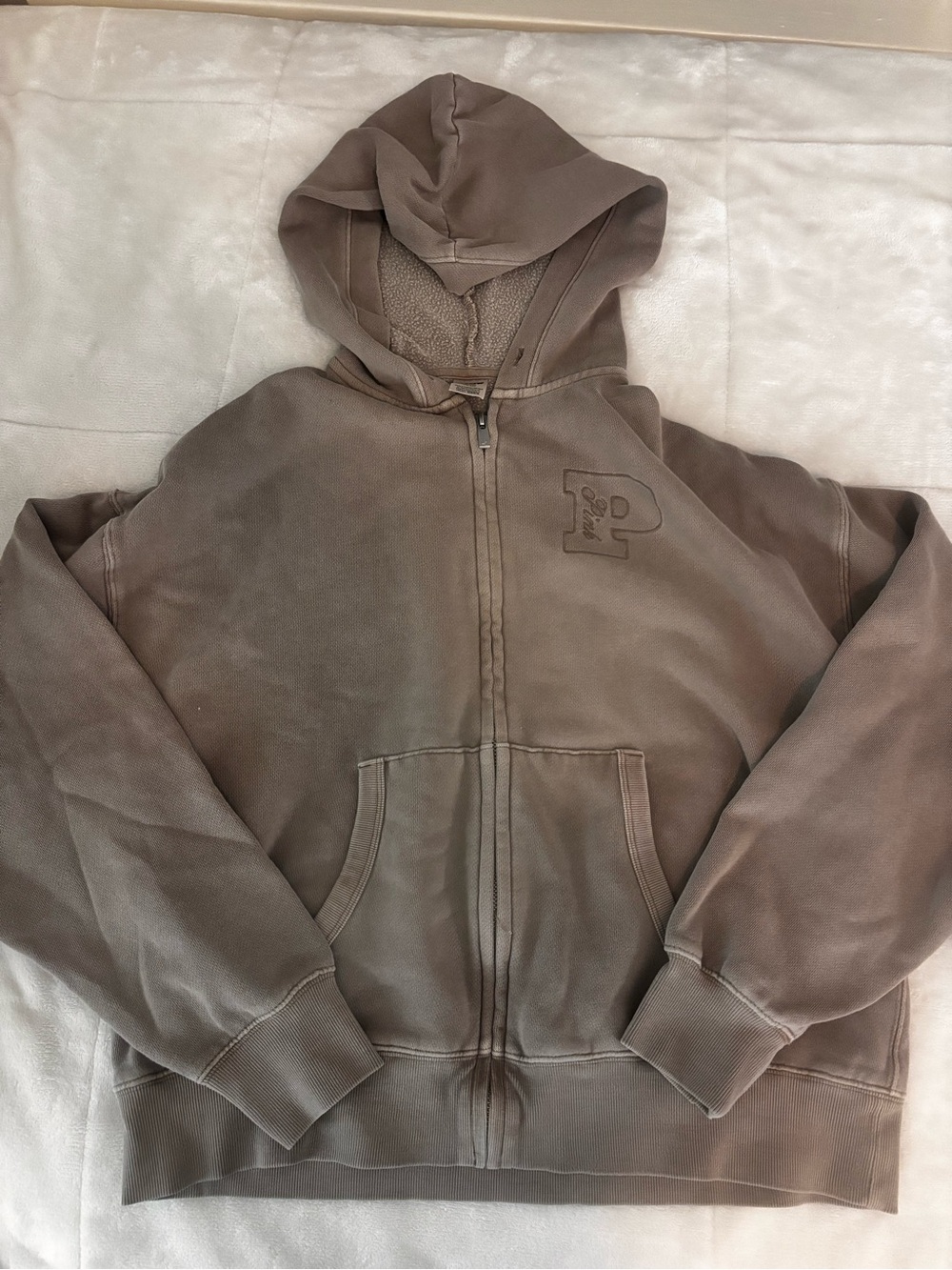 PINK Victoria's Secret Brown Full-Zip Hoodie